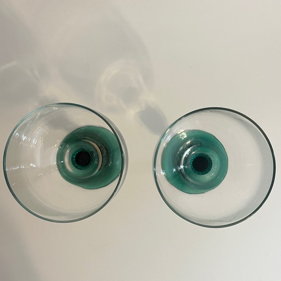 Set of 2 Green Cactus Stem Glass Margarita Glasses - Picture 5 of 5